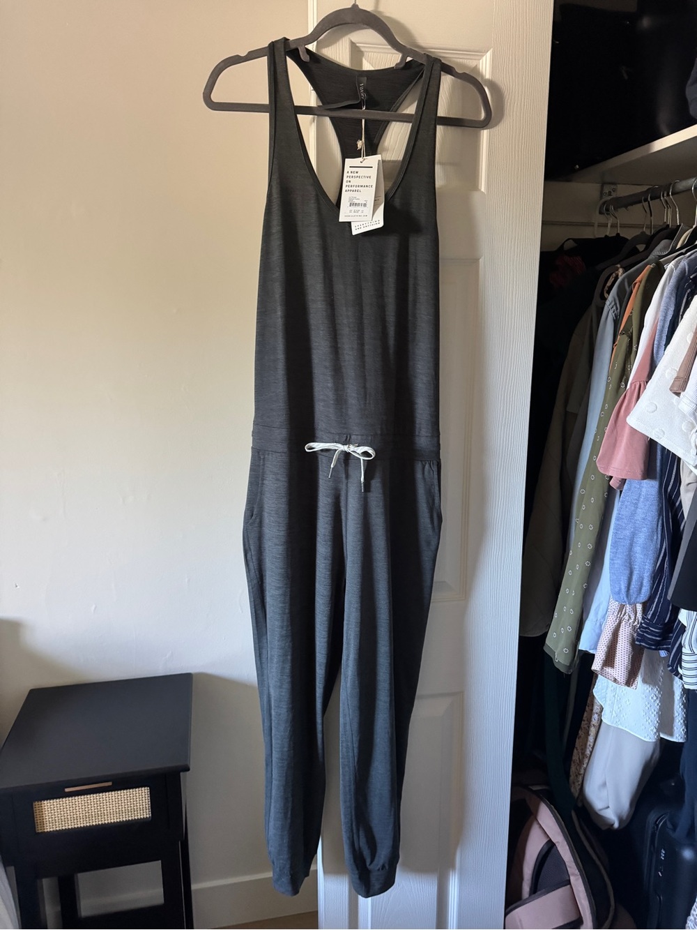 NEW WITH TAGS Vuori Charcoal Gray Sleeveless Jumpsuit Size M
